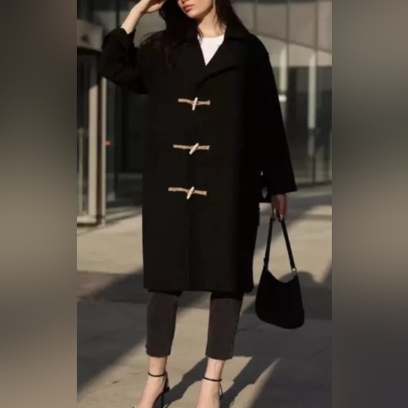 NWT - Zara ZW Limited Edition Women’s Toggle 75% Wool Blended Coat - Size L - Picture 5 of 16